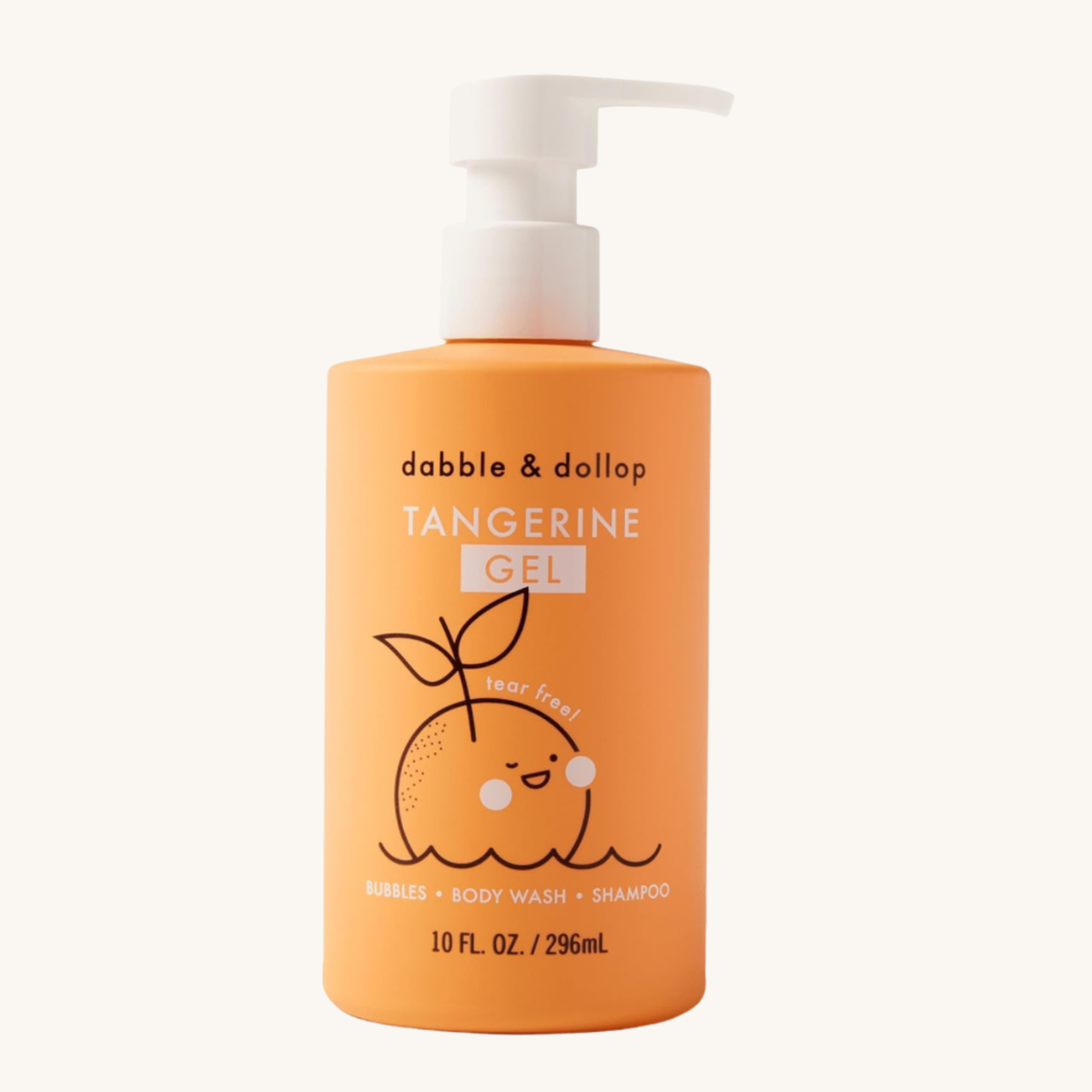 Dabble & Dollop Tangerine Kids 3-in-1 Body Wash, Shampoo & Bubble Bath Tangerine