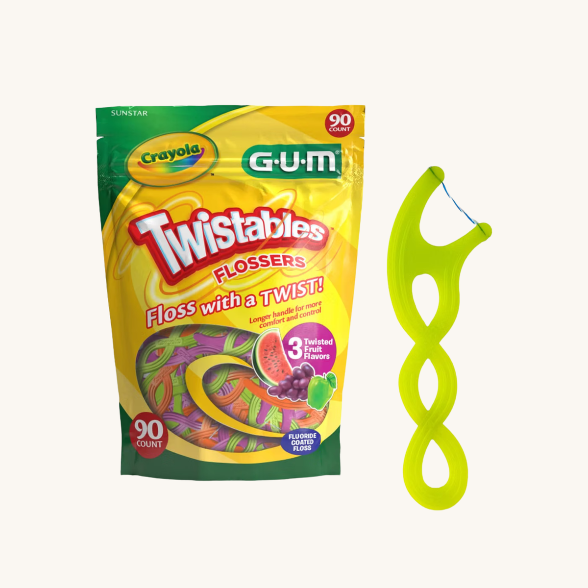 GUM Crayola Twistables Kids Floss Pick