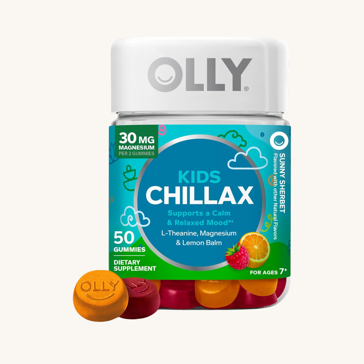 OLLY Kids Chillax, for a Calm and Relaxed Mood,* Magnesium - 50 Count