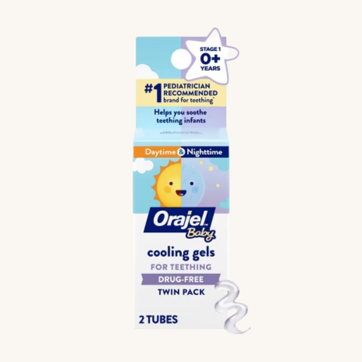 Orajel Baby Drug-Free Daytime & Nighttime Cooling Gels for Teething - 0.18oz