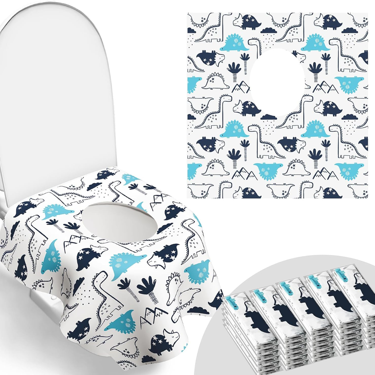 Large Waterproof Disposable Toilet Seat Covers for Toddlers Dino 30ct