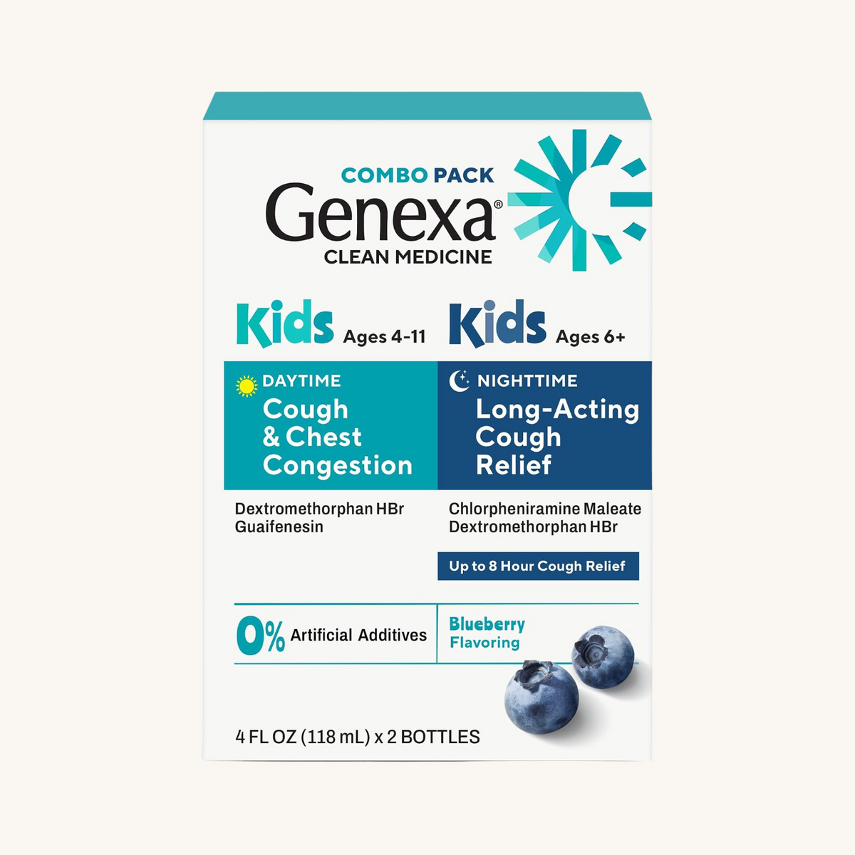 Genexa Kids Day + Night Cough Medicine Made Clean